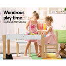 Keezi 3-Piece Kids Table & Chair Set with Storage & Chalkboard