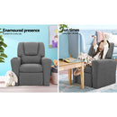 Kids Recliner Chair Keezi  – Grey Linen Sofa Armchair