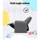 Kids Recliner Chair Keezi  – Grey Linen Sofa Armchair