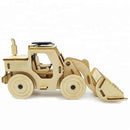 Model Bulldozer Tipper truck: Solar or battery powered plywood model-includes Motor or Solar powered options plus paint brush set