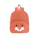 Cute Fox Backpack - Soft Corduroy Material with Adjustable Straps