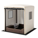 Keezi Wooden Kids Sandpit – 120cm Sandbox with Canopy, Window & Water Basin