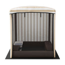 Keezi Wooden Kids Sandpit – 120cm Sandbox with Canopy, Window & Water Basin