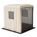 Keezi Wooden Kids Sandpit – 120cm Sandbox with Canopy, Window & Water Basin