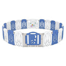 GOMINIMO Foldable Baby Playpen with 22 Panels (White Blue) GO-BP-103-TF