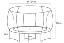 Kahuna 8ft Outdoor Rainbow Trampoline With Safety Enclosure