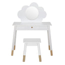 Keezi Kids Dressing Table Chair Set Vanity Makeup Wooden Leg Mirror Drawer