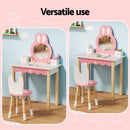 1 Set of Keezi Kids Dressing Table Wooden Bunny Pink