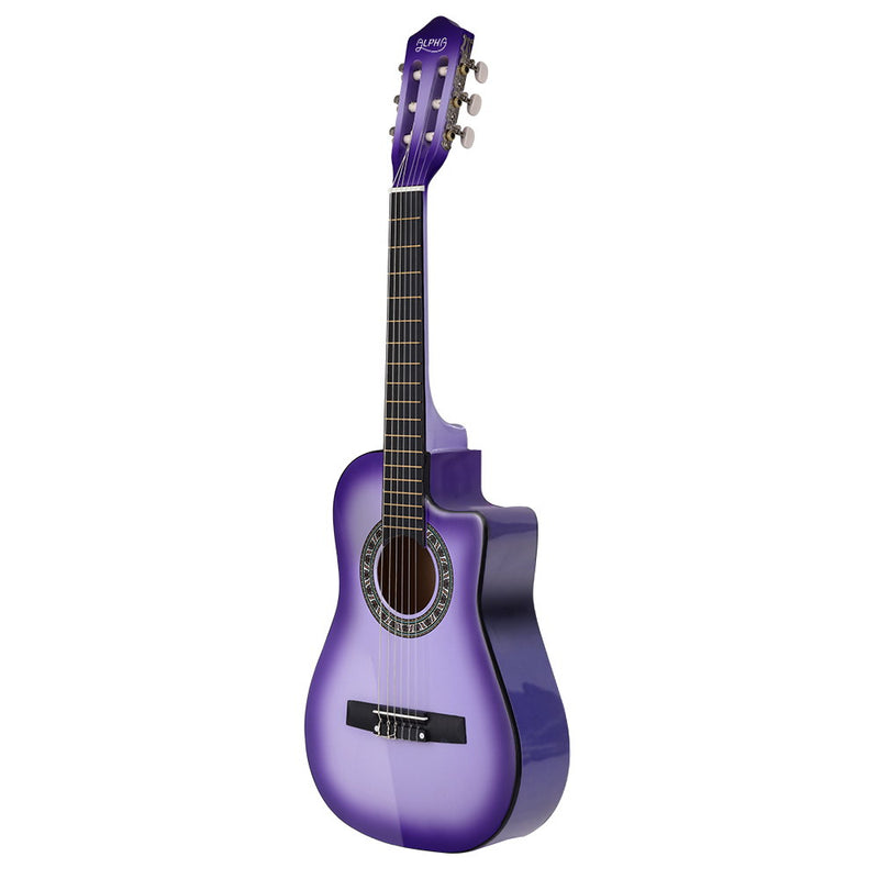 Alpha 34 Inch Classical Guitar Wooden Body Nylon String Beginner Kids Gift Purple