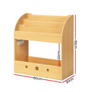 Keezi 3 Tiers Kids Bookshelf Magazine Shelf Organiser Bookcase Display