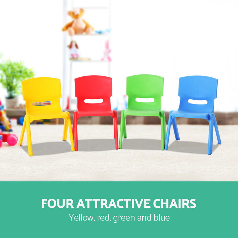 Keezi Kids Chairs Set Plastic Set of 4 Activity Study Chair 50KG