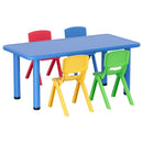 Keezi 5-Piece Kids Table & Chair Set – Study Desk with 4 Plastic Chair