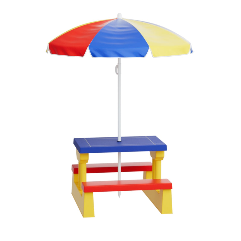 Keezi Kids Outdoor Table and Chairs Set Picnic Bench Umbrella Children Indoor