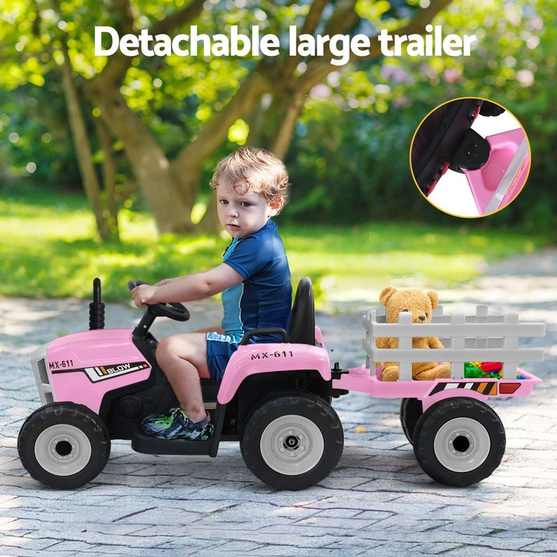 Rigo Kids Electric Ride On Car Tractor Toy Cars 12V Pink