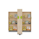 Jooyes Kids Foldable Bookcase Wooden Mobile Bookshelf