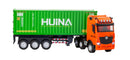 1:18 Scale 9-Channel Alloy Remote Control Container Truck with Lights & Sound for Indoor Play