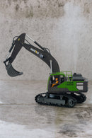 1:18 Scale 13-Channel Alloy Remote Control Excavator Construction Vehicle with Lights, Sound and Steam