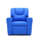 Blue Kids push back recliner chair with cup holder
