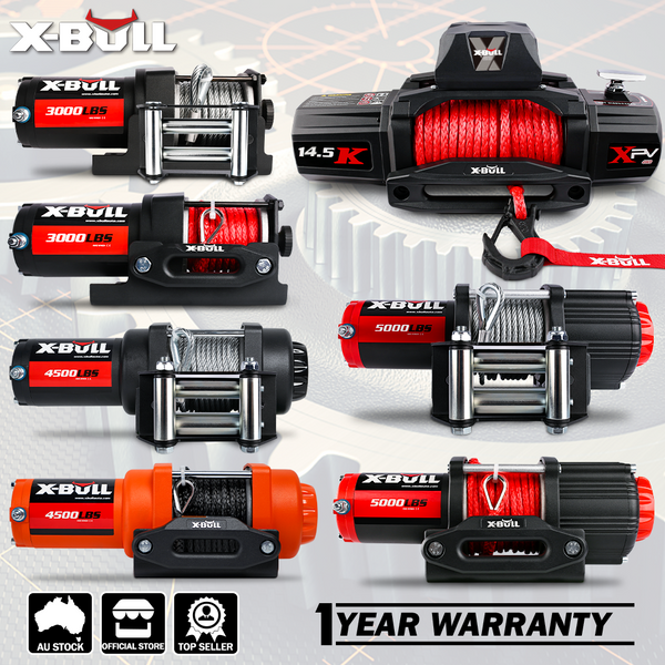 X-BULL Electric Winch 12V 12000LBS Synthetic Rope Wireless remote 4WD 4X4 Car Trailer