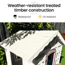 ROVO KIDS Cubby House, Wooden Outdoor DIY Timber Cottage Style Playhouse, for Children