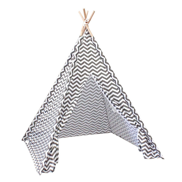 GOMINIMO Kids Teepee Tent with Side Window and Carry Case (Wave Stripe) GO-KT-103-LK