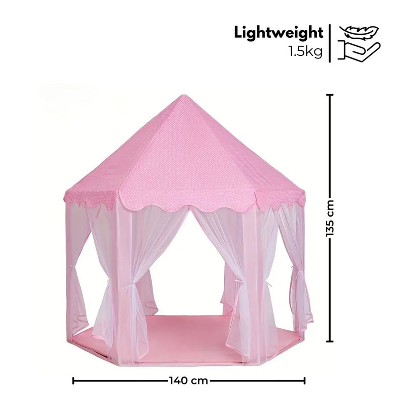 GOMINIMO Kids Hexagonal Tent (Pink with LED Lights)