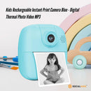 Print Camera Blue - Digital Thermal Photo Video MP3 Rechargeable
