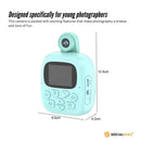 Print Camera Blue - Digital Thermal Photo Video MP3 Rechargeable