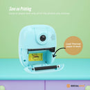 Print Camera Blue - Digital Thermal Photo Video MP3 Rechargeable