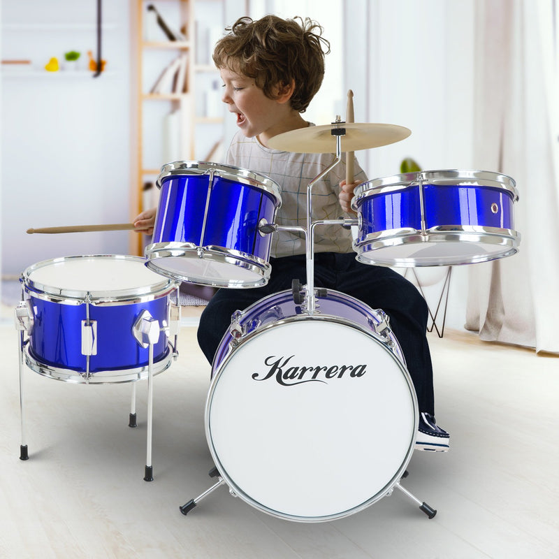 Karrera Children's 4pc Drum Kit - Blue