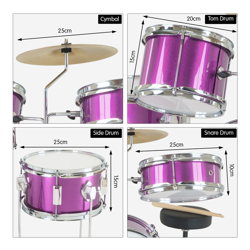 Karrera Childrens 4pc Drum Kit - Purple