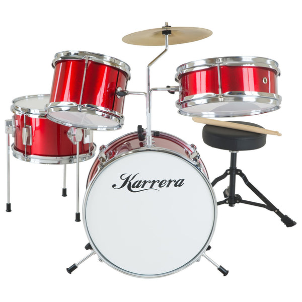 Karrera Children's 4pc Drum Kit - Red