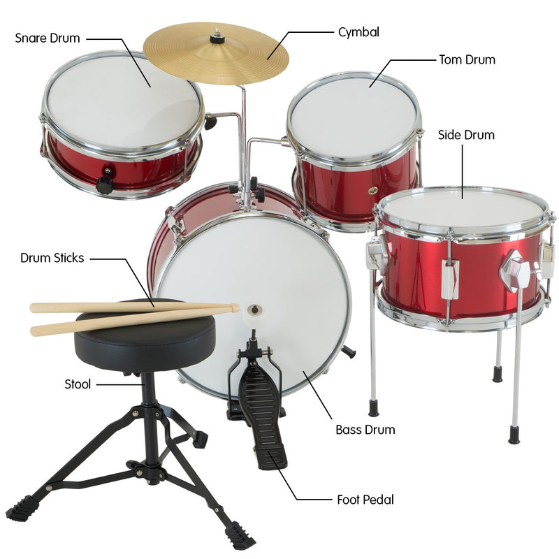 Karrera Children's 4pc Drum Kit - Red