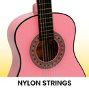 Karrera 34in Acoustic Wooden Childrens Guitar - Pink