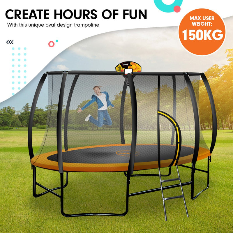 Kahuna Trampoline 8 Ft X 14ft Oval Outdoor - Orange