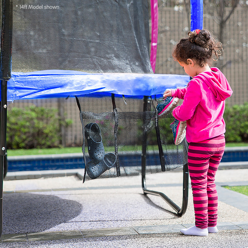 Kahuna 12ft Outdoor Trampoline Kids Children With Safety Enclosure Pad Mat Ladder Basketball Hoop Set - Rainbow