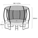 Kahuna 14ft Outdoor Trampoline Kids Children With Safety Enclosure Pad Mat Ladder Basketball Hoop Set - Rainbow