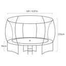 Kahuna 16ft Outdoor Trampoline Kids Children With Safety Enclosure Pad Mat Ladder Basketball Hoop Set - Orange