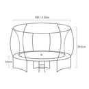 Kahuna 10ft Trampoline Twister Springless Safety Net Pad Mat with Basketball Set Orange