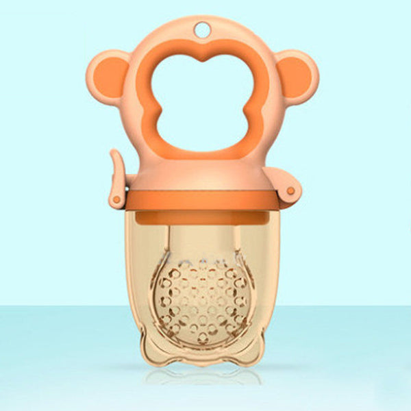 2 X Newborn Baby Food Fruit Nipple Feeder Pacifier Safety Silicone Feeding Tool Brown Small