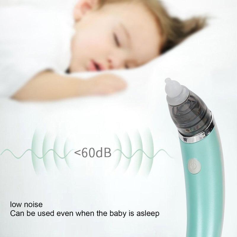 Baby Nasal Aspirator Electric Safe Hygienic Nose Cleaner Snot Sucker For baby (Green)