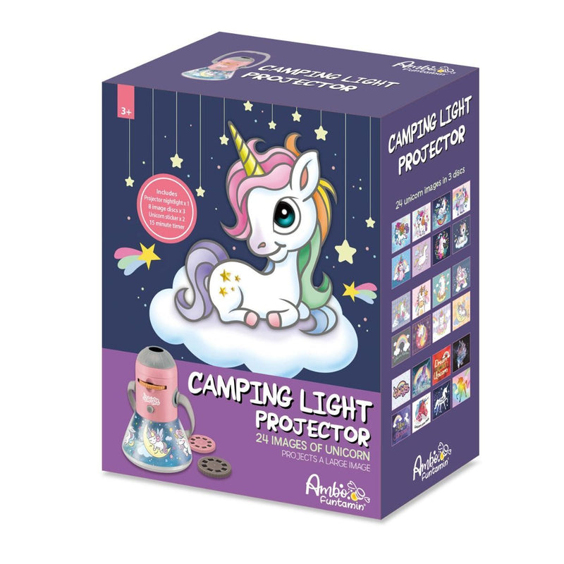 Unicorn Mini Night Light Camping Projector - Lantern Torch Kids Learning Toy