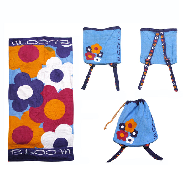 Kids Beach Towel N Bag Bloom