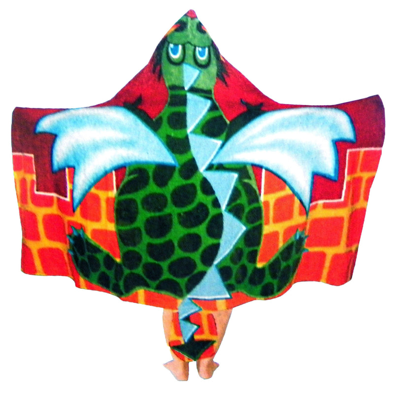 Kids Cotton Velour Beach Cape Dragon