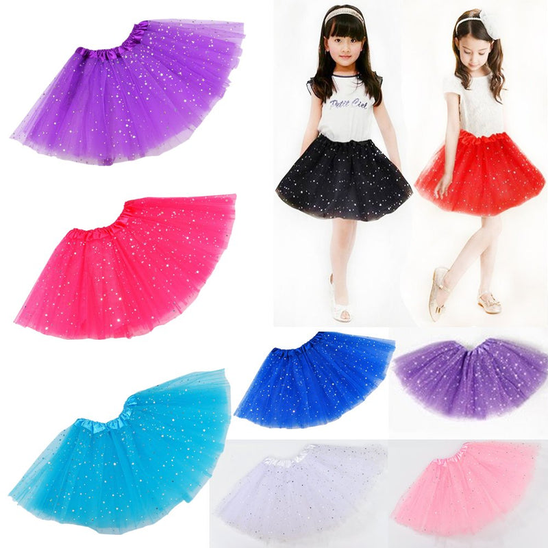 Sequin Tulle Tutu Skirt Ballet Kids Princess Dressup Party Baby Girls Dance Wear, Rose, Adults