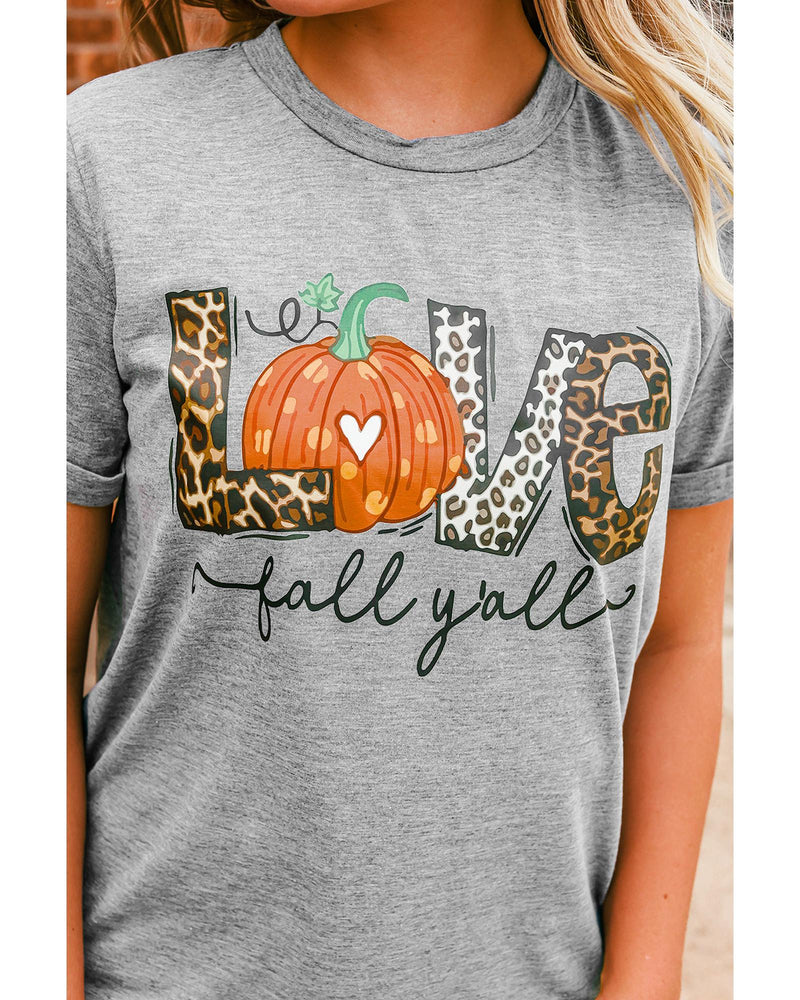 Azura Exchange Pumpkin Leopard T-Shirt - Love Fall Yall - L