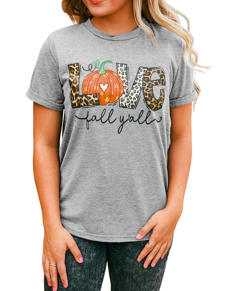 Azura Exchange Pumpkin Leopard T-Shirt - Love Fall Yall - L