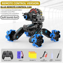 Remote Control Car with Soft Bomb - Four-wheel Battle Blooming Tire Spray - Blue