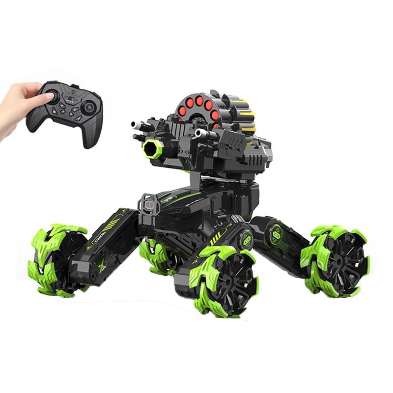 Remote Control Car with Soft Bomb - Four-wheel Battle Blooming Tire Spray - Blue