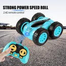 Double Sided 2.4g Mini Rc Car - High Speed Remote Control Toy - English Box 08 Blue